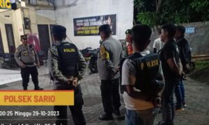 Personel Polsek Sario Polresta Manado Giat Patroli KRYD untuk Cegah Gangguan Kamtibmas