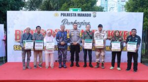 Polresta Manado Gelar Baksos dan Bakkes di Lapangan Apel Mako