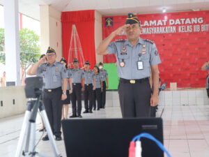 MenJelang Perayaan Natal Dan Tahun Baru, Lembaga Pemasyarakatan (Lapas) Kelas IIB Bitung Mengikuti Apel Bersama Jajaran Kanwil Kemenkunham Sulawesi Utara.