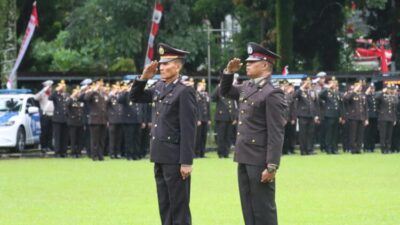 Polresta Manado Ikuti Upacara dan Syukuran HUT Bhayangkara ke-78 di Kantor Gubernur
