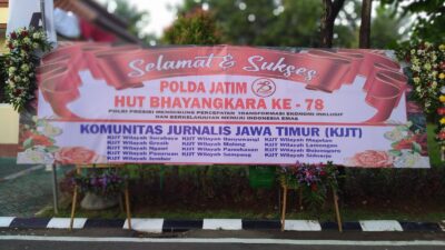 Komunitas Jurnalis Jawa Timur Beri Ucapan HUT Bayangkara Ke-78 ke Polda Jatim