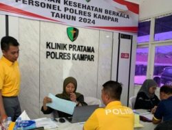 Bidddokkes Polda Riau Periksa Kesehatan Keseluruhan Personel Polres Kampar