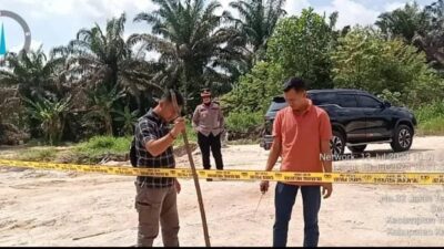 Polsek Tapung Segel Lokasi Diduga Penambangan Bebatuan Ilegal