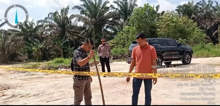 Polsek Tapung Segel Lokasi Diduga Penambangan Bebatuan Ilegal